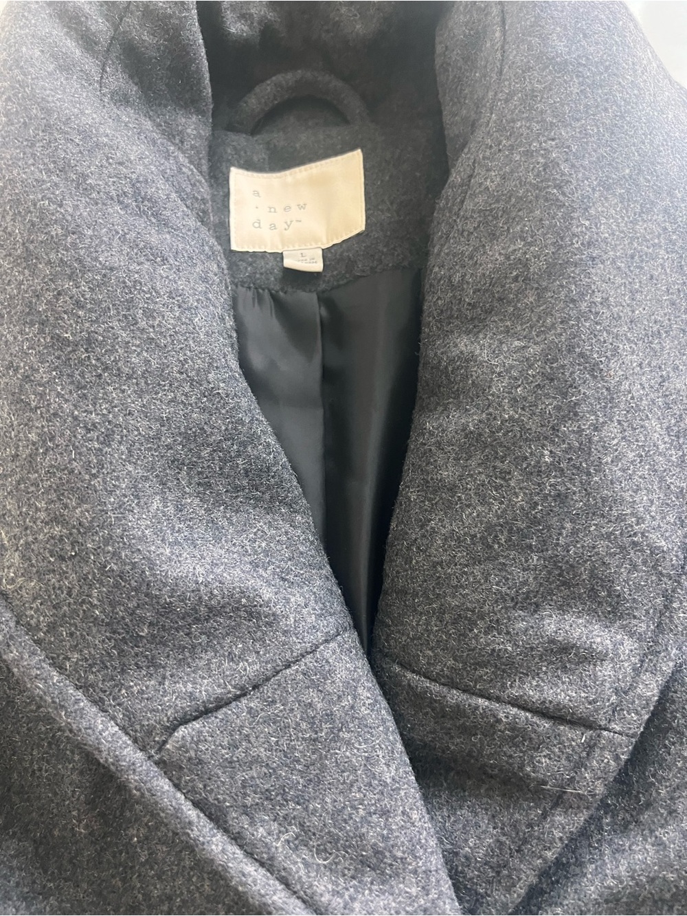 a new day Gray Wool-Blend Trench Coat